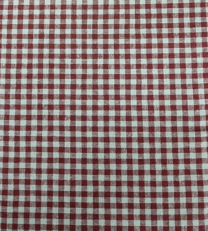 Rødrutet bomullsstoff