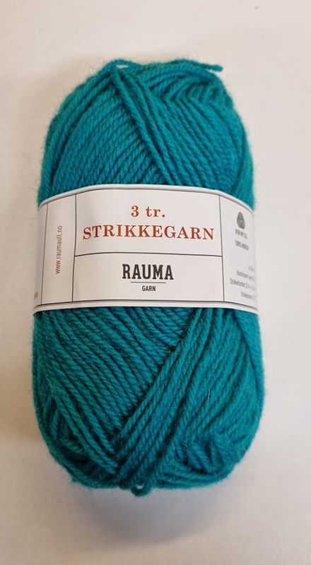 Rauma 3 tråds strikkegarn 175 turkis 