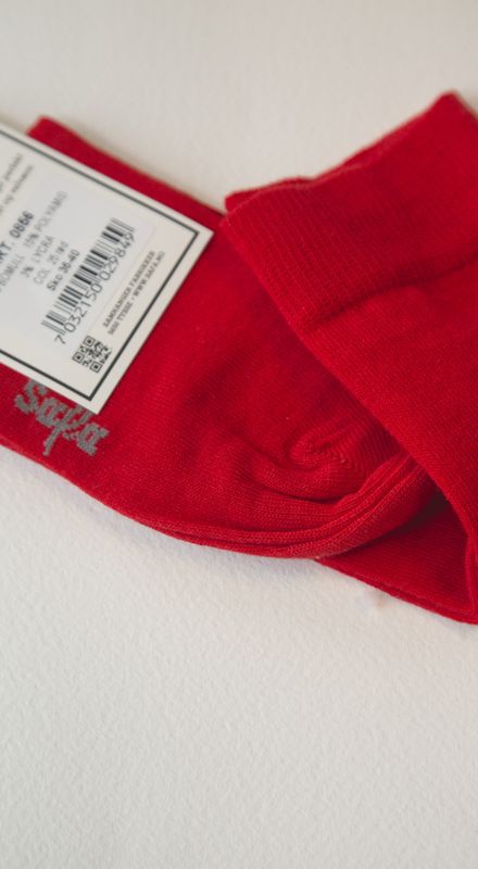 Knestrømper dame  rød bomull