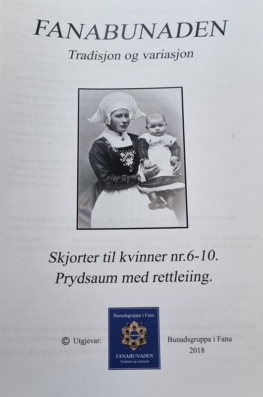 Hefte med broderier til skjorter Fana dame nr 6-10