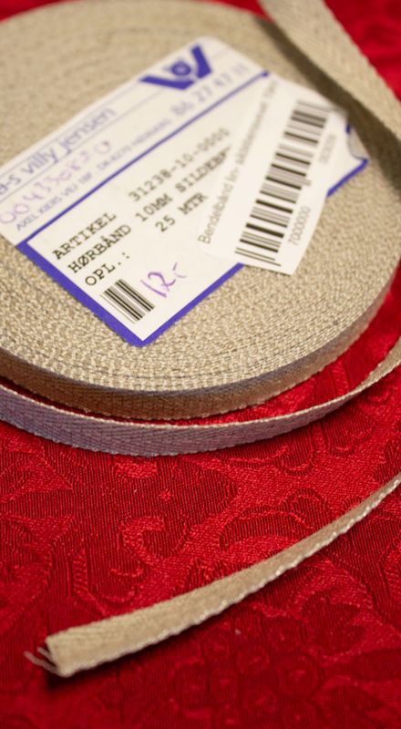 Bendelbånd 10 mm, lin- sildebensvevet