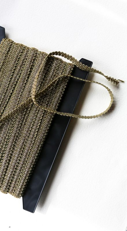 Metallbånd mørk gull 12 mm