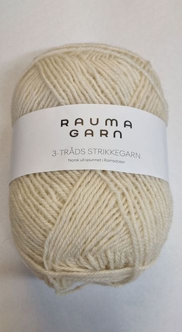 Hovedbilde Rauma 3 tråds strikkegarn 101   