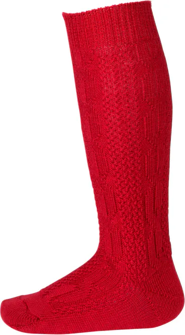 Hovedbilde Knestrømper mørk rød til gutt