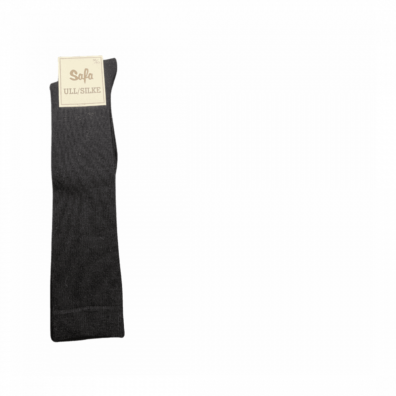 Exclusive knestrømper dame svart ull/silke