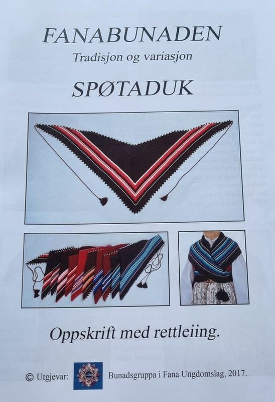 Hefte med oppskrift til spøtaduk Fana dame bunad